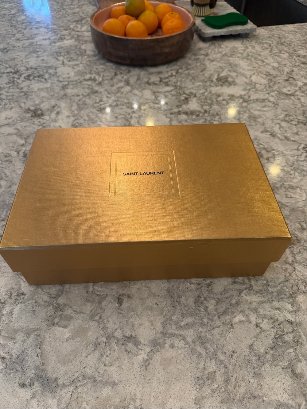 Saint Laurent Metallic Gold Luxury Storage Box